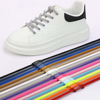 Lacets de chaussures élastiques plats sans nœuds WEGOODZF personnalisés de 8 mm de large avec boucle magnétique en métal, paire sans nœuds en polyester