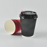 Gobelets à café froids jetables de qualité supérieure en papier kraft à double paroi isolés, ondulés, biodégradables et écologiques pour fêtes et usage domestique