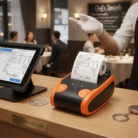 Imprimante mobile 58 mm (2 pouces), imprimante POS, imprimante thermique portable mini Bluetooth, système de facturation POS pour restaurant