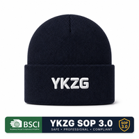 Op maat gemaakte merklogo patch beanie muts hoge kwaliteit zwarte gebreide muts winter warme opgerolde schedelmuts promotionele muts leverancier OEM