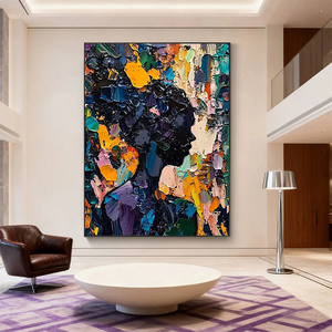 Grande <span class=keywords><strong>peinture</strong></span> murale abstraite sur toile faite à la main, <span class=keywords><strong>femme</strong></span> noire, art mural 3D, <span class=keywords><strong>portrait</strong></span>, <span class=keywords><strong>peinture</strong></span> à l'huile - Product Image 4