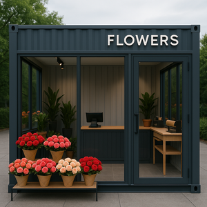 Récipient modulaire Flower Shop Pop up Serre Unité de vente au détail avec façade <span class=keywords><strong>en</strong></span> verre - Product Image 3