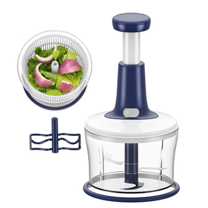 Mini picadora manual de prensa manual, cuchilla de plástico, accesorios de cocina, licuadora, cortador de ajo, verduras, frutas, ajo, jengibre, cebolla - Product Image 1
