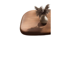 Table basse ovale pivotante moderne et simple, design unique, table basse en bois pivotante pour la décoration de la maison