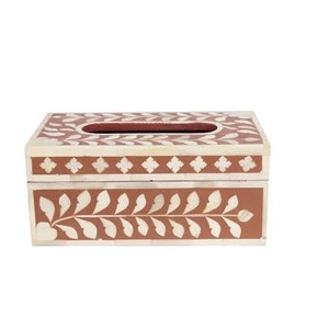 Soporte de caja de pañuelos con incrustaciones de hueso de resina para el hogar, Hotel, restaurante, soporte de cubierta de caja de pañuelos con incrustaciones de hueso - Product Image 5