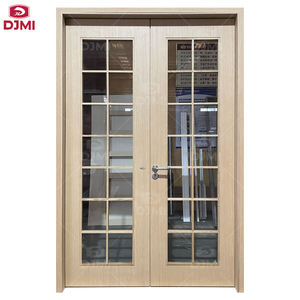 Australie Bois Personnalisé Style Français Placage Bois Portes Intérieures pour Chambre Intérieur <span class=keywords><strong>Double</strong></span> Vitrage Verre <span class=keywords><strong>Double</strong></span> <span class=keywords><strong>Porte</strong></span> Battante - Product Image 1