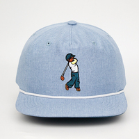 Topi Snapback Vintage 5 Panel Pria Bordir Tanpa Struktur dengan Penutup Snap Back Grosir Topi Golf Tali Kustom untuk Peningkatan Merek