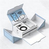 Kotak Kemasan Produk Elektronik dari Bahan Daur Ulang yang Dikustomisasi, Finishing Matte, Lapisan UV, Kabel Nirkabel, Kotak 3D Sederhana untuk Ponsel