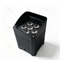 FEIYUEYUE Projecteur LED Uplight 6x18W RGBW+UV 6-en-1 étanche IP65 2.4G DMX512 à piles pour Mariage, Club, Fête, Scène