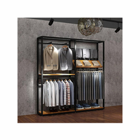 Usine Vêtements Magasin Luminaires Chemises Présentoir Ensembles Noir Design Personnalisé Costume Affichage Étagères Stand