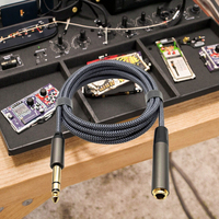 Câble d'extension 6,35 mm, adaptateur stéréo TRS mâle vers femelle 6,35 mm (1/4 pouce), câble d'extension pour casque et guitare