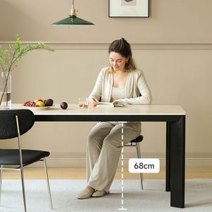 Dining <b>Table</b> Rectangle FAS <b>Pine</b> Foot Cave Stone Slab Stable Combination Structure Adult Use - Product Image 3