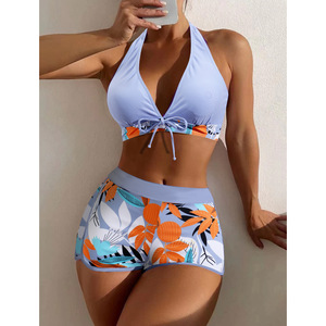 Traje de Baño de Alta Calidad Personalizado y Moderno para Mujer, Bikini de Cintura Alta con Corte Frontal Separado - Product Image 4