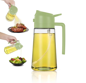 Bouteille d'huile en verre intégrée pour la cuisine domestique Fonction de pulvérisation pour friteuse à air Distributeur d'huile et de vinaigre Outil de cuisson - Product Image 1