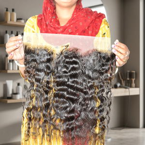Extensiones de cabello humano vietnamita frontal HD 13*4, rizado suave, cutícula alineada, doble onda profunda, tejido suelto, para mujer, venta al por mayor - Product Image 1