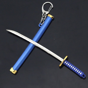 Huit couleurs Roronoa Zoro épée 15cm porte-clés femmes hommes Anime couteau fourreau <span class=keywords><strong>Sabre</strong></span> neige couteau porte-clés <span class=keywords><strong>Katana</strong></span> - Product Image 5