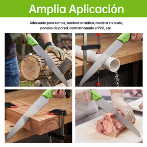 Sierra manual de acero 65Mn con dientes triple afilados, hoja de 270mm, 8TPI, para cortar agua, podar árboles, jardín, frutales, plástico - Product Image 4