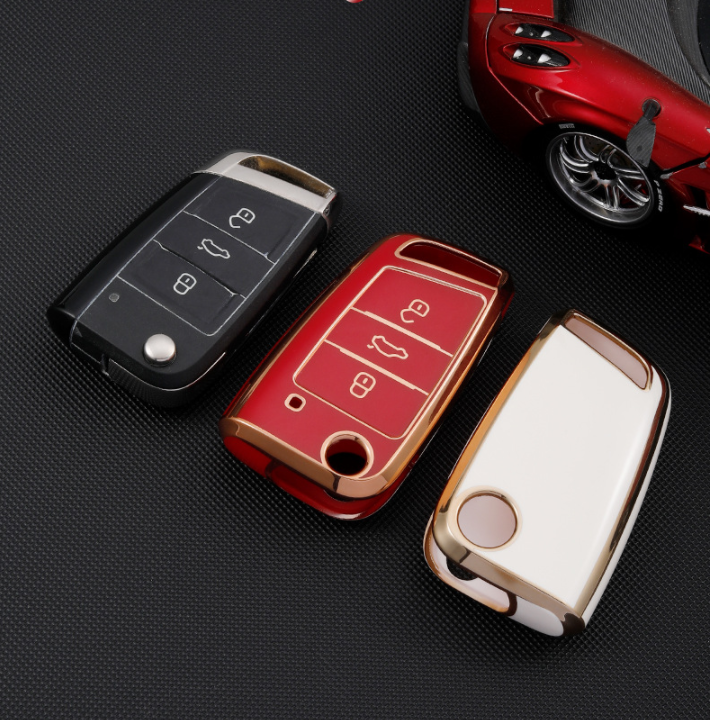 CJ Brand TPU Car Key Fob Cover Case for VW 2017 Passat | VW-E11J Model | Auto Accessories