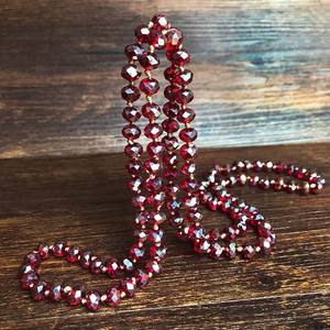 Bestone Kalung Panjang untuk Wanita, Kalung Panjang Batu Permata Kristal Akik Banyak Untai Manik-manik Kristal Batu Asli - Product Image 5