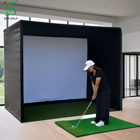 Boîtier de simulateur de golf facile à installer pour l'entraînement de golf en salle Tente de simulateur de golf personnalisée avec écran d'impact HD