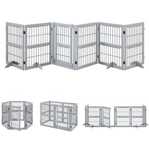 Barrière bon marché de haute qualité pour animaux de compagnie clôture pour animaux de compagnie clôture de sécurité intérieure jeu à la maison pour bébé clôture en bois massif pour tout-petits porte pour animaux de compagnie - Product Image 1