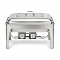 Allnice Hochwertiger Rechteckiger Edelstahl-Chafing Dish Kommerzieller Speisenwärmer für Hotel und Restaurant