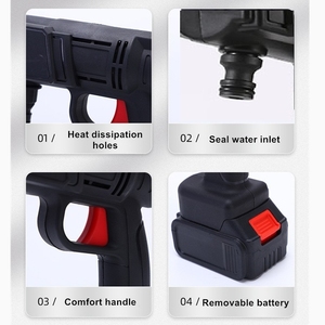 Batteria al litio portatile ad alta pressione <span class=keywords><strong>24V</strong></span> 48V 36V pistola a spruzzo d'acqua per la pulizia senza fili - Product Image 4