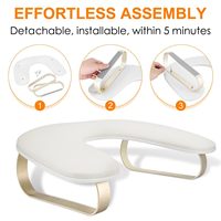 Repose-bras confortable en PU, portable et amovible, antidérapant, avec surface inclinée, pour manucure russe en U, idéal pour les techniciennes ongulaires
