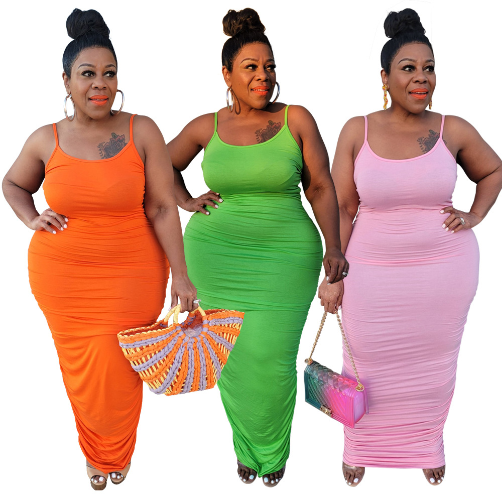 Buy Plus Size Halter Neck Dress Comfortable Fit, Cotton Material |  Alibaba.com