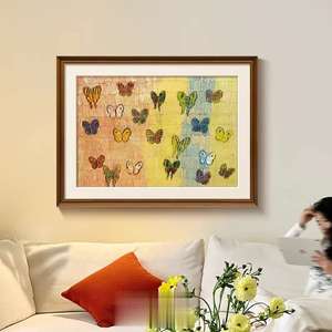 Gabinete de entrada moderno, pintura decorativa, pájaro volador artístico, lienzo de sensación de gama alta, marco de madera impreso, pintura de pared - Product Image 2