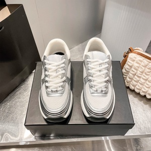 White Mesh Lace-Up men and women casual Sneakers Breathable Round Toe Rubber Outsole Fashion designer walking men's Sport Shoes - Product Image 1