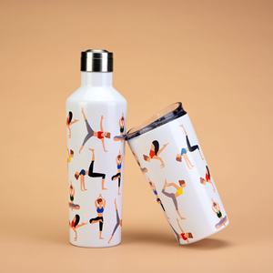 Ensemble de cadeaux par sublimation : Bouteille d'eau/<span class=keywords><strong>Mug</strong></span> <span class=keywords><strong>isotherme</strong></span> à double paroi en acier inoxydable, série Yoga, multi-capacités - Product Image 4