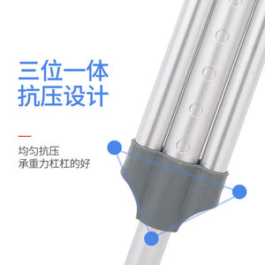 Muletas axilares Hengfukang de aleación de aluminio, ajustables en 9 niveles, con almohadilla suave para el codo y almohadilla antideslizante para el pie, para apoyo de personas mayores. - Product Image 4