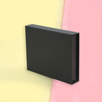 Boîte cadeau magnétique en carton rigide noir mat de luxe avec logo, fermeture magnétique personnalisée OEM recyclable