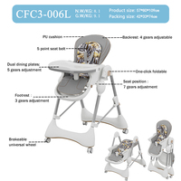 Chaise haute multifonctionnelle pliable pour bébé, réglable et sécurisée, vente en gros d'usine