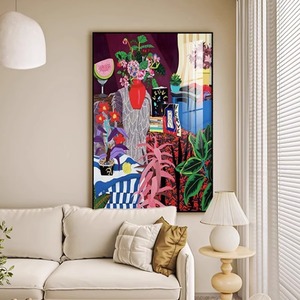 <span class=keywords><strong>Pintura</strong></span> en Relieve 3D con Textura de Arenisca, Arte Mural Abstracto Estilo <span class=keywords><strong>Matisse</strong></span>, Personalizable para Hoteles, con Marco, Impresión UV Ecológica - Product Image 4
