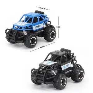 Promotional Kids Toy Big Wheel Car Inertia 4 Wheel Police Drive Offroad Vehicle Stunt Electric Plastic Kids Batteries Remote Car