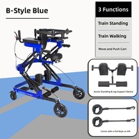 Déambulateur de rééducation professionnel, entraîneur de marche, double support à vérin à gaz, pliable, anti-basculement, charge 150 kg, pour adultes de grande taille, CE HEDY/GT03