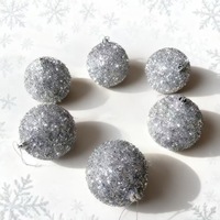 8cm Bruchsichere Weihnachtskugeln 9-teiliges Set Plastik-Hängeornamente für Feiertagspartys Weihnachtsbaum-Deko Rot Gold Silber