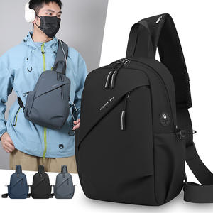 Bolso de Moda para Hombre, Bolso de Pecho de Gran Capacidad con Revestimiento de PU, Resistente al Desgaste, para Ciclismo al Aire Libre, Color Sólido, Invierno 2025 - Product Image 1