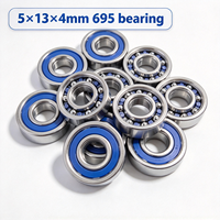 Roulement à billes à gorge profonde miniature ouvert 695, 5x13x4mm, sans blindage, en acier chromé, pour jouet Fidget Spinner et micromoteur