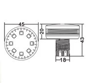 Vente en gros Chine : Éclairage de fête foraine 45mm RGBW Cabochon 24V, Lumières LED à points pixel pour manèges de parc d'attractions et éclairage d'attractions de kermis
