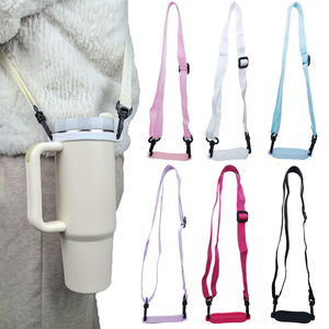 Solid Color Cross Body <strong>Straps</strong> for 32oz 40oz Adjustable 7.5cm <strong>Water</strong> <strong>Bottle</strong> Shoulder <strong>Strap</strong> Polyester and Silicone Loops - Product Image 1