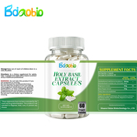 Capsules d'extrait de basilic sacré de qualité supérieure, à marque privée OEM, de qualité alimentaire, enrichies en vitamines, complément alimentaire pour adultes