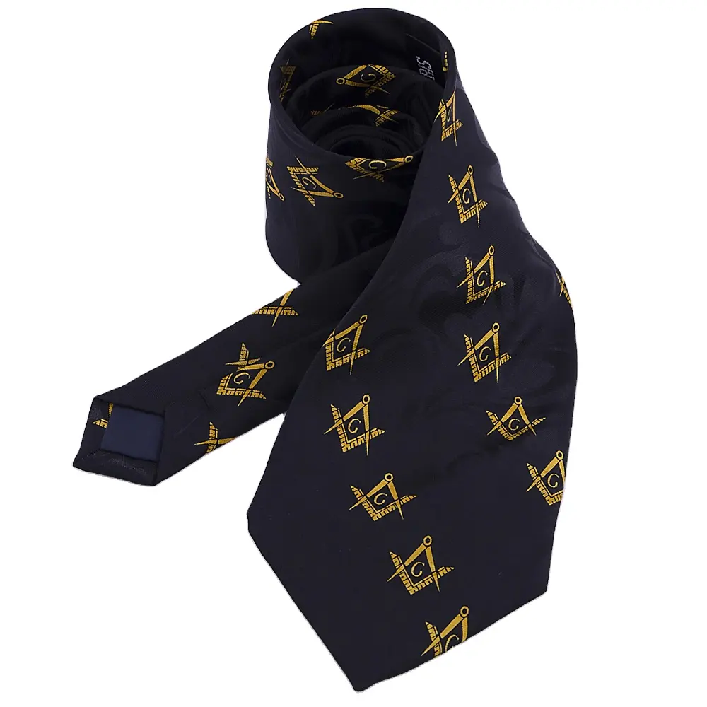 Manxiang Custom Handmade Men 1200 Stitches 100% Pure Silk Woven Masonic Freemasonry Necktie