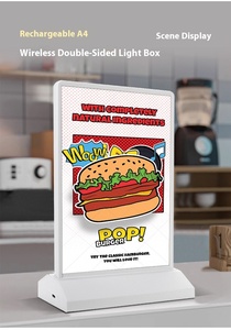 Xách tay A4/A5 Bảng thẻ <span class=keywords><strong>LED</strong></span> hộp đèn hai mặt bảng hiển thị hình chữ nhật cho bàn ăn Giá hộp đèn - Product Image 6