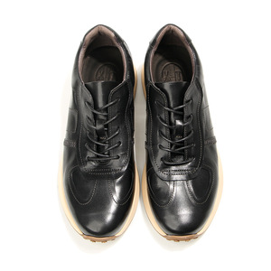 Washed Horseskin Running Shoes Men's Casual Genuine Leather Retro Distressed Fashionable Forrest Gump Shoes <b>Black</b> Light Brown - Product Image 2