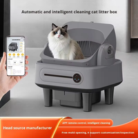 Kotak Pasir Kucing Otomatis Pintar dengan Kontrol Aplikasi, Pembersihan Otomatis, Penghilang Bau, dan Perlindungan Keamanan untuk Kucing di Dalam Ruangan (Multi Kucing)