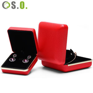 กล่องบรรจุภัณฑ์เครื่องประดับสีแดงสำหรับขายส่ง กล่องใส่สร้อยคอ กำไล แหวน ต่างหู กล่องเครื่องประดับแบบกำหนดเอง - Product Image 2