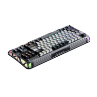 TFT ekran ile Hollow skeleton skeleton değiştirilebilir Tri modu kablosuz + kablolu + BT oyun şarj edilebilir mekanik klavye RGB